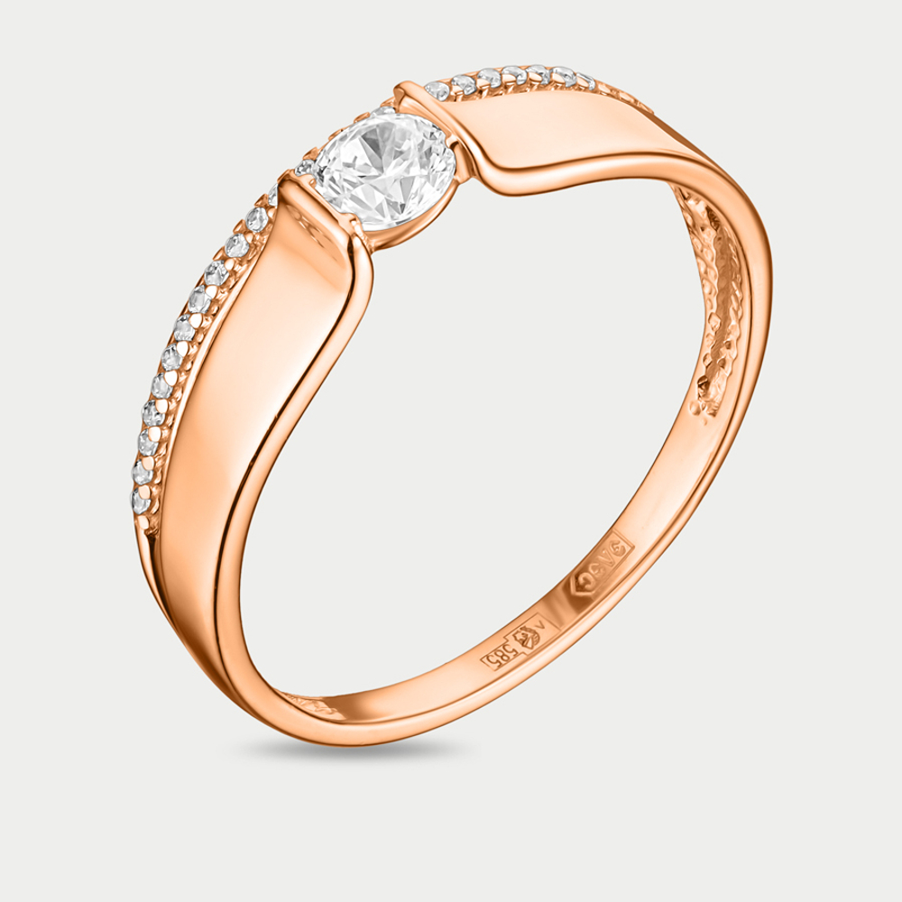 Кольцо для женщин из розового золота 585 пробы с фианитами (арт. 4066)