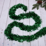 Мишура 2 м 9 см «Праздничное настроение», Зеленый