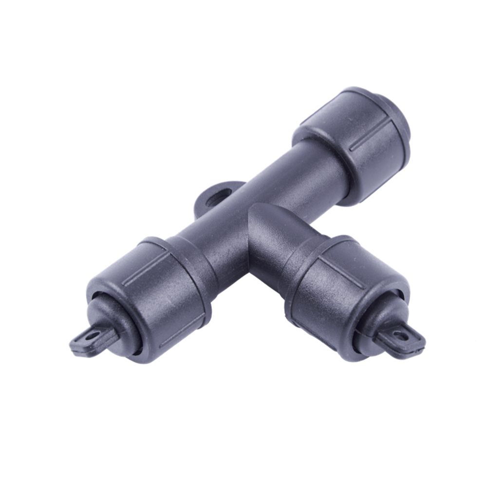 UTC-F90 Y3 BLACK Соединитель для гирлянд серии F90RPO. Т-образный. 1 вход-2 выхода. Черный. ТМ Uniel