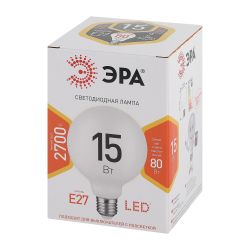Лампочка светодиодная ЭРА STD LED G95-15W-2700K-E27 E27 / Е27 15Вт шар теплый белый свет