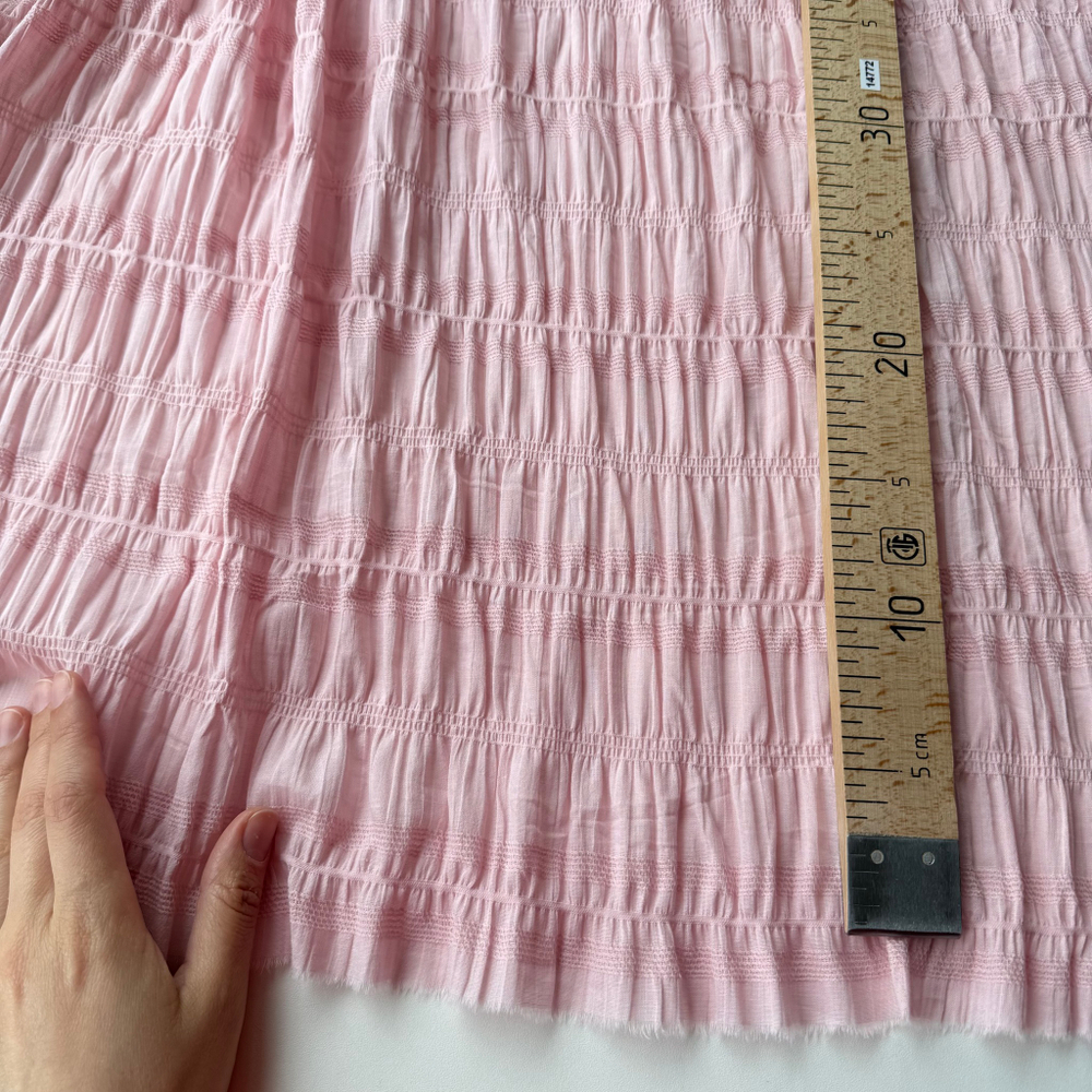 Батист Воздушный с горизонтальными полосками Розовый