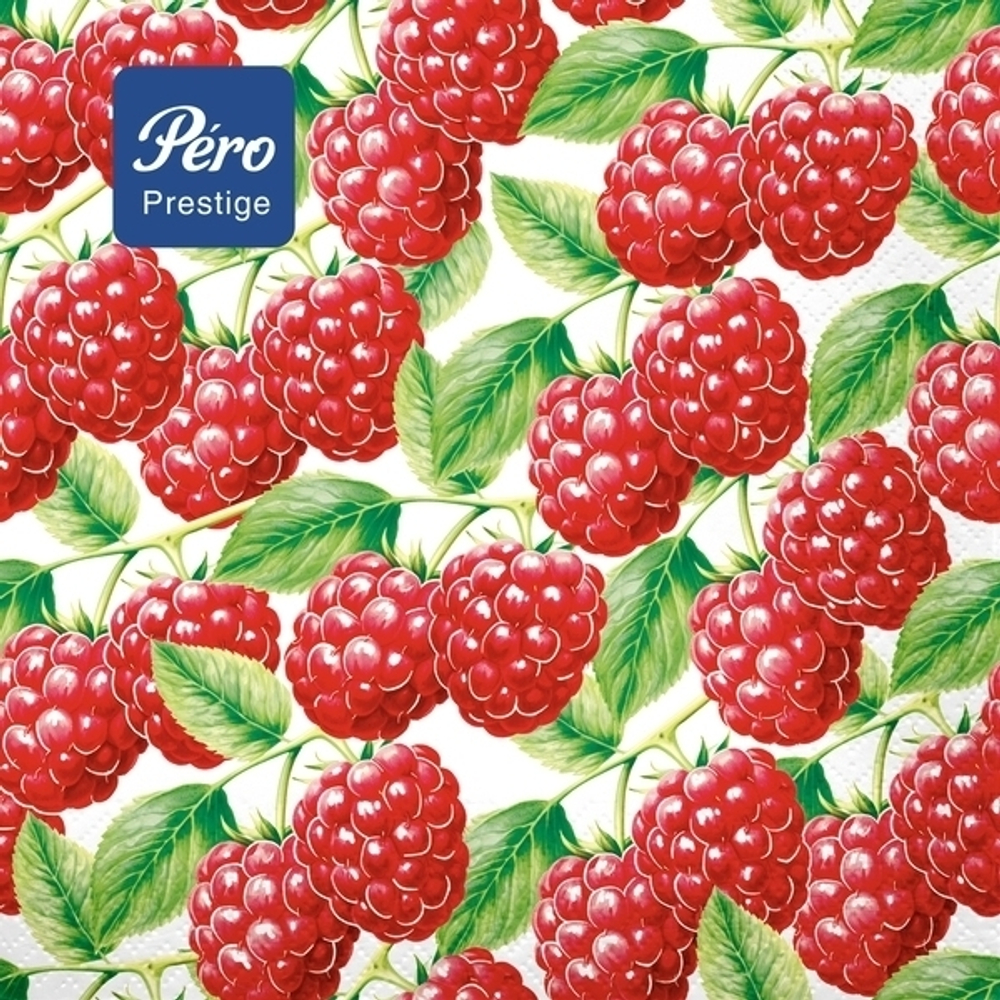 Салфетки бумажные 33*33 Pero Prestige Ягода - малина, 3сл 20л