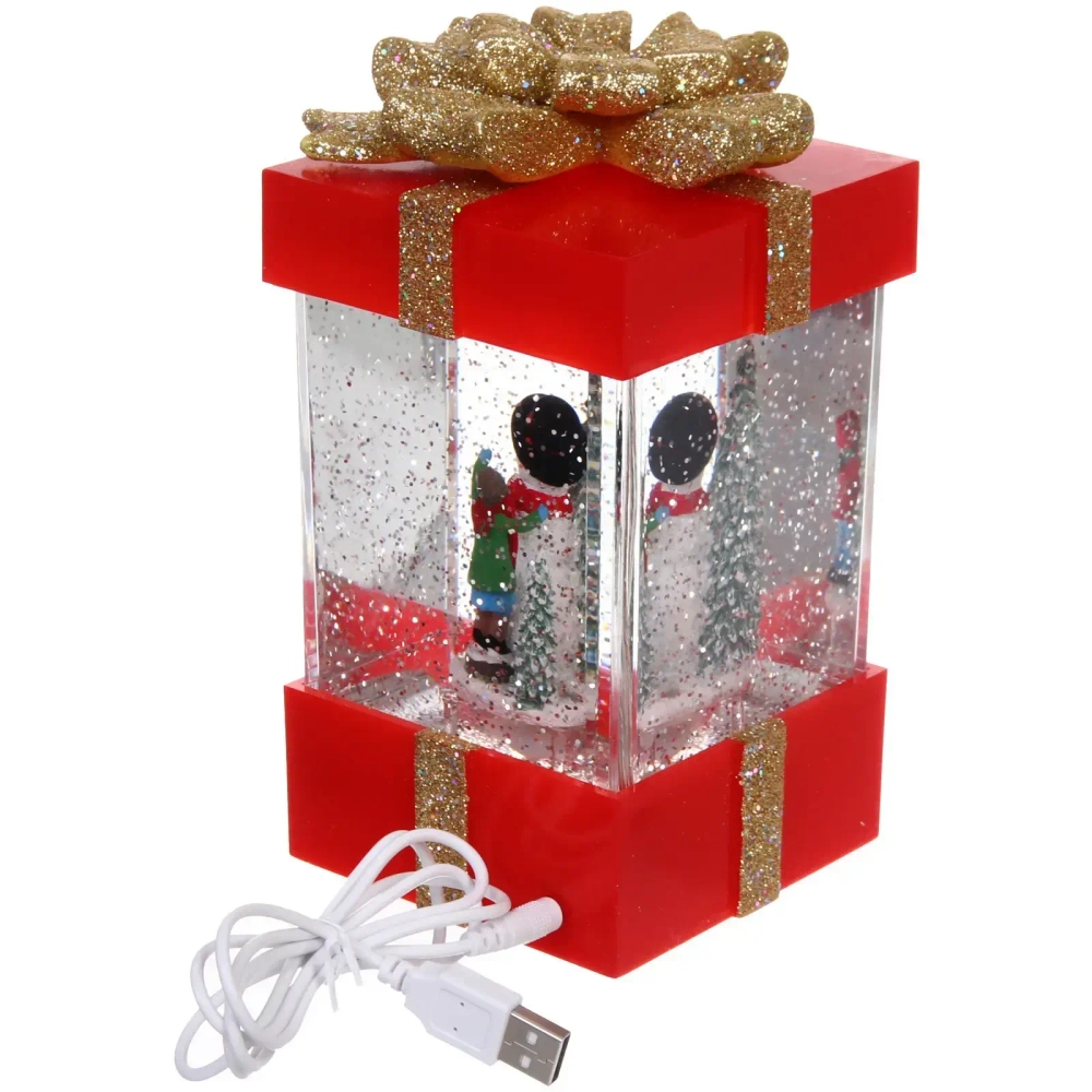 Сувенир с подсветкой «Волшебство» 10*10*18 см, красный (питание от USB и батареек)