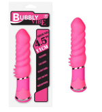 Розовый силиконовый вибратор с шипиками - 11,4 см. (Цвет: розовый)