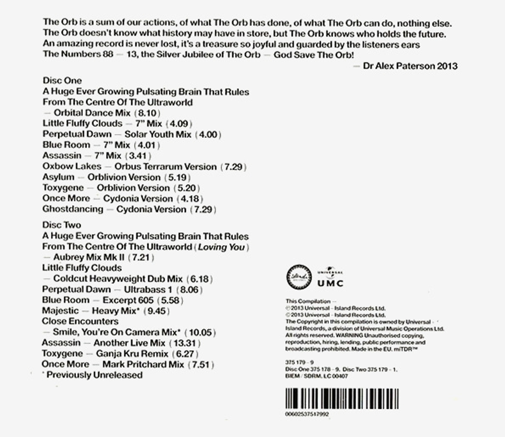 The Orb / History Of The Future (2CD)
