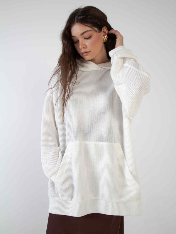 Худи Basis из вязанного трикотажа Молочный