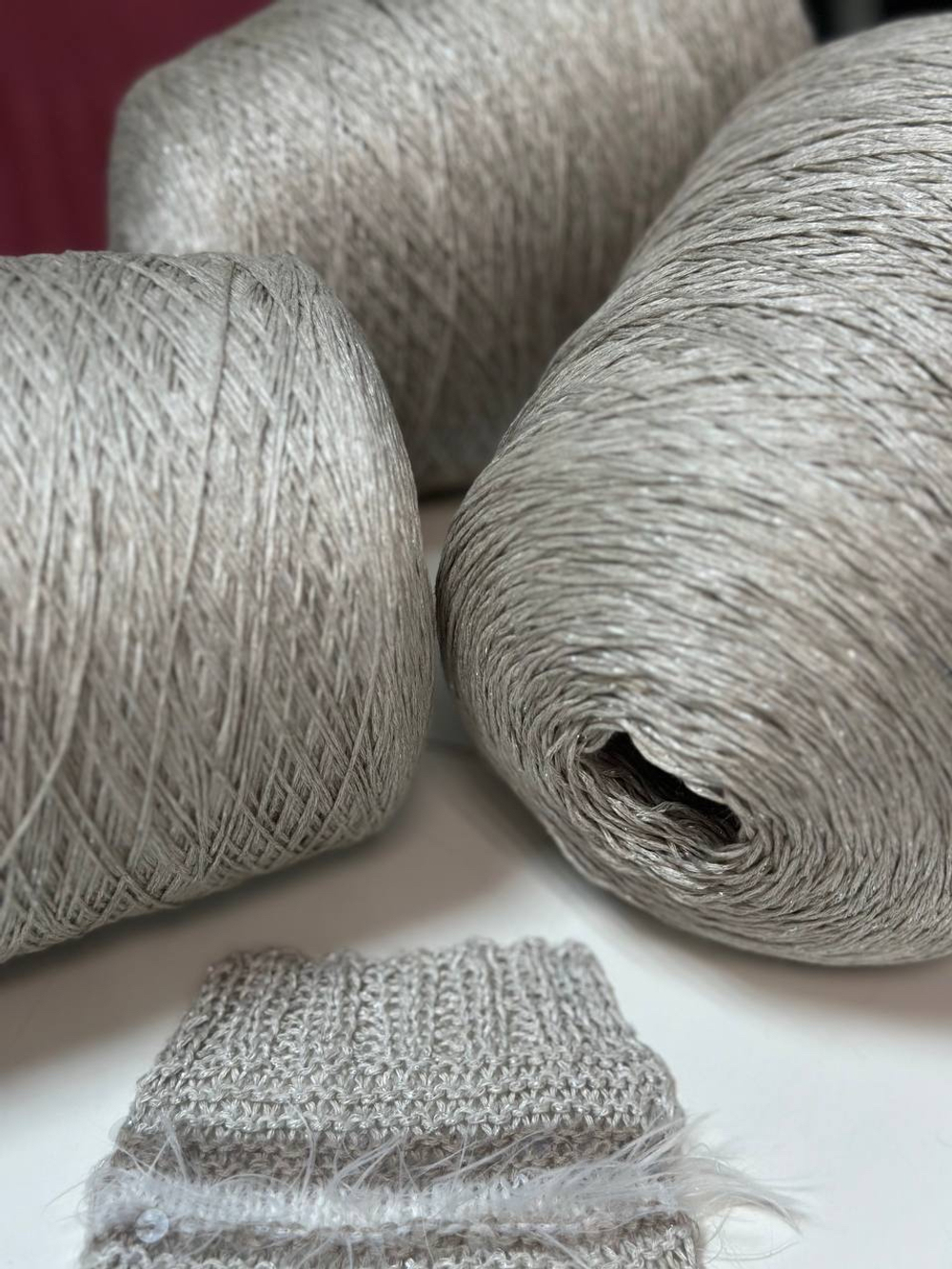 SHINELINO - Fashion Mill; 92% лён, 8% люрекс; 400м/100гр; цвет: бежевый; S501