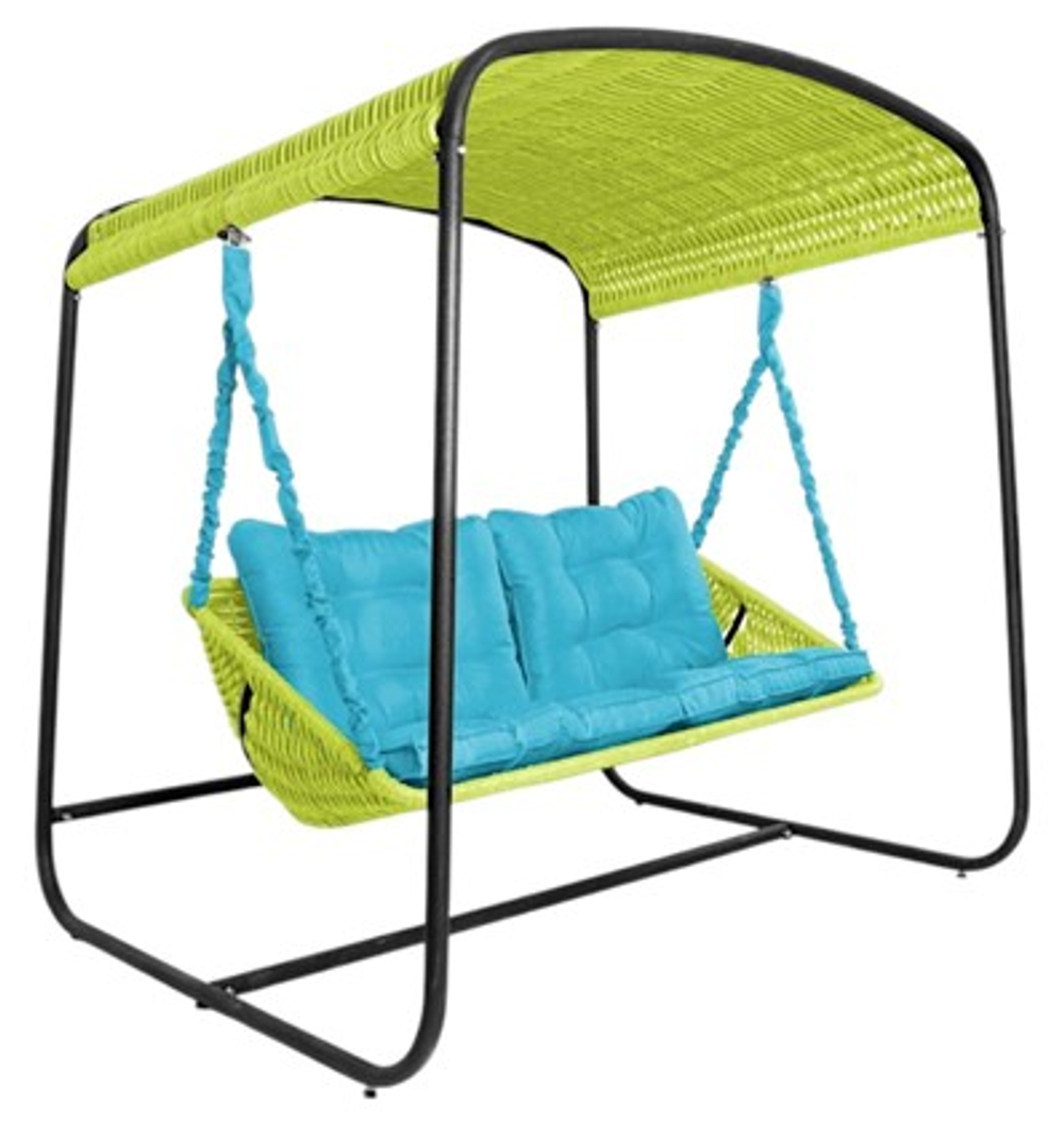 Качели DeckWOOD Sky Bed Lite (светло-зеленый, подушка голубая)