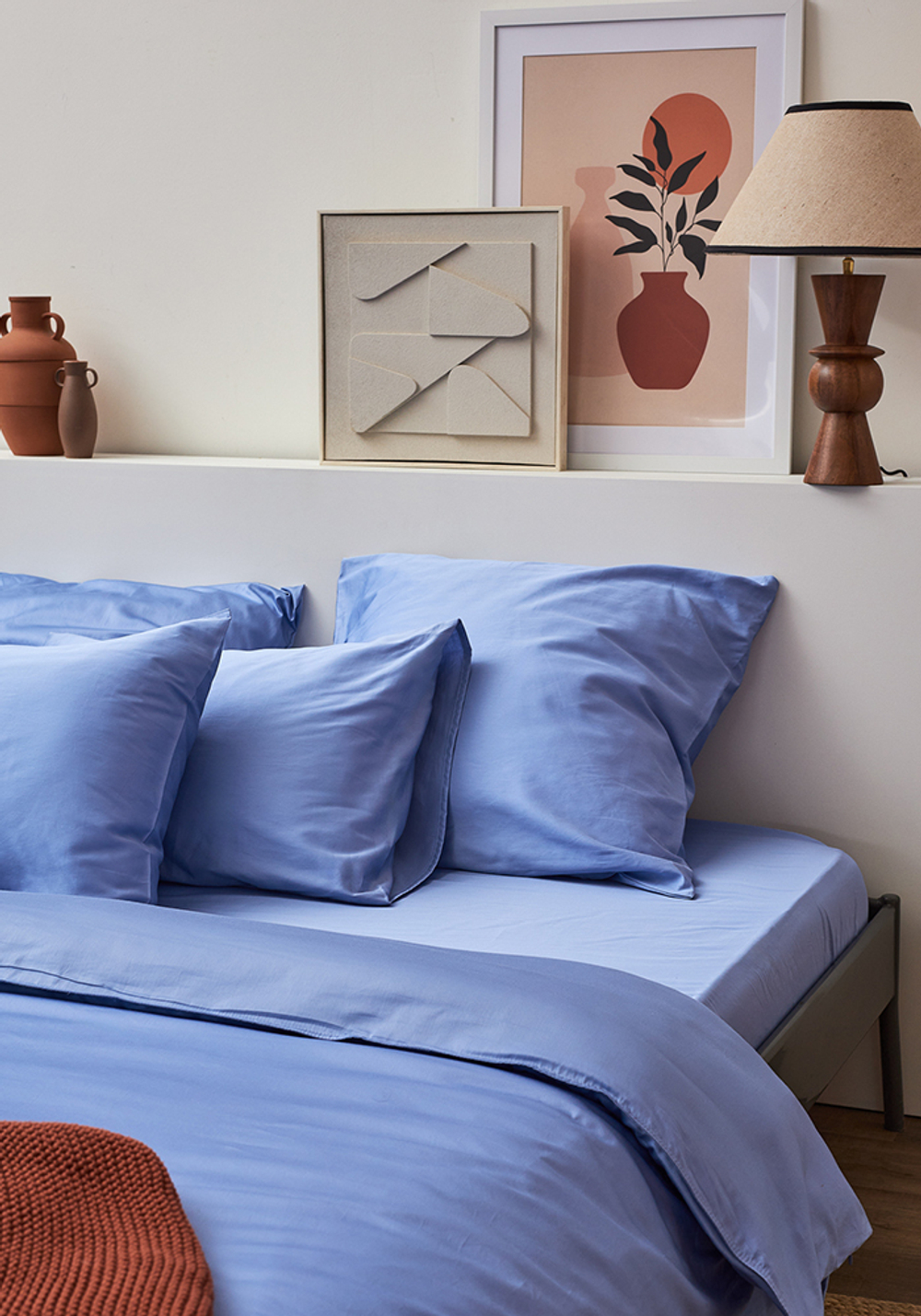 Простыня из премиального сатина сиреневого цвета из коллекции essential, 180х270 см