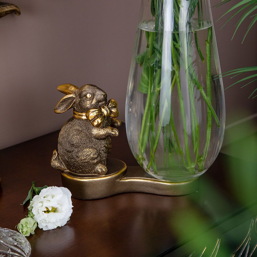 Ваза для цветов Кролик Банни Бронза