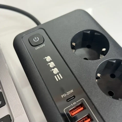 Сетевой фильтр с предохранителем, быстрая usb и type-c зарядка, пилот удлинитель для компьютера с заземлением, 2 метра