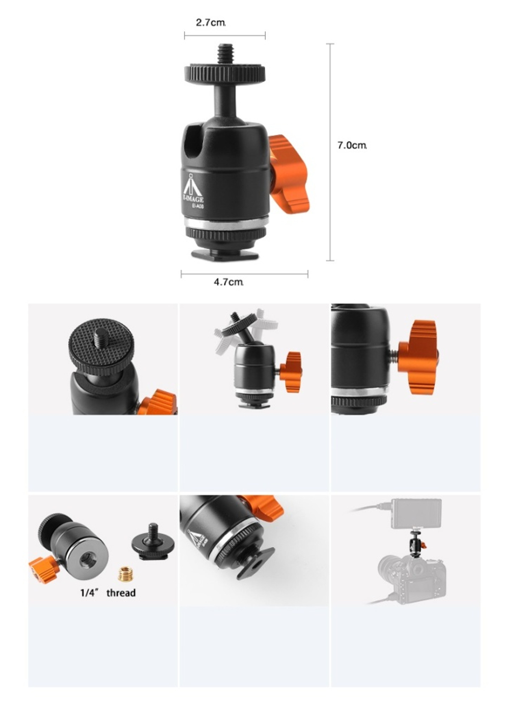E-IMAGE EI-A08 Ball head Шаровая головка