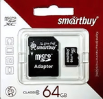 64 Gb microSD Smartbuy Class 10 с адаптером