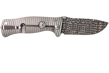 Складной нож Lion Steel "SR1" L/SR1DL G c клинком из стали Damasteel, рукоять титан