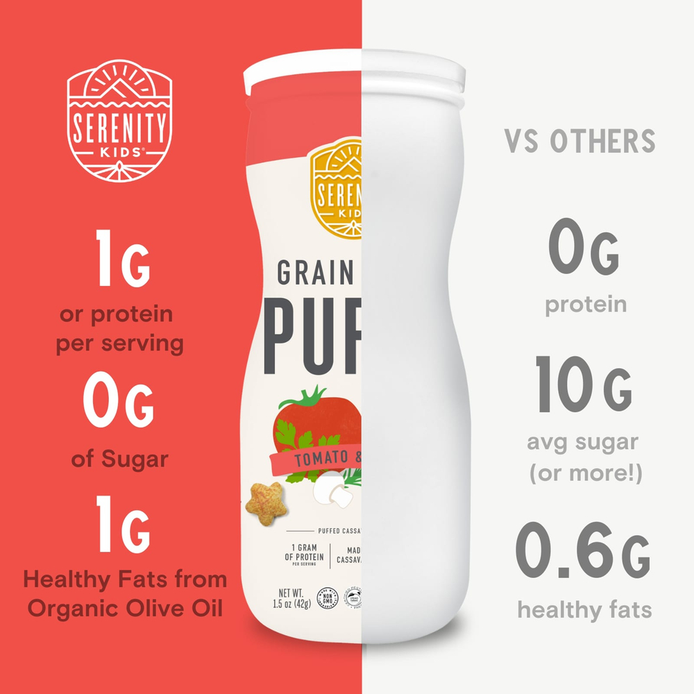 Serenity Kids, Слойки без злаков, с томатами и грибами, 43 г (1,5 унции)