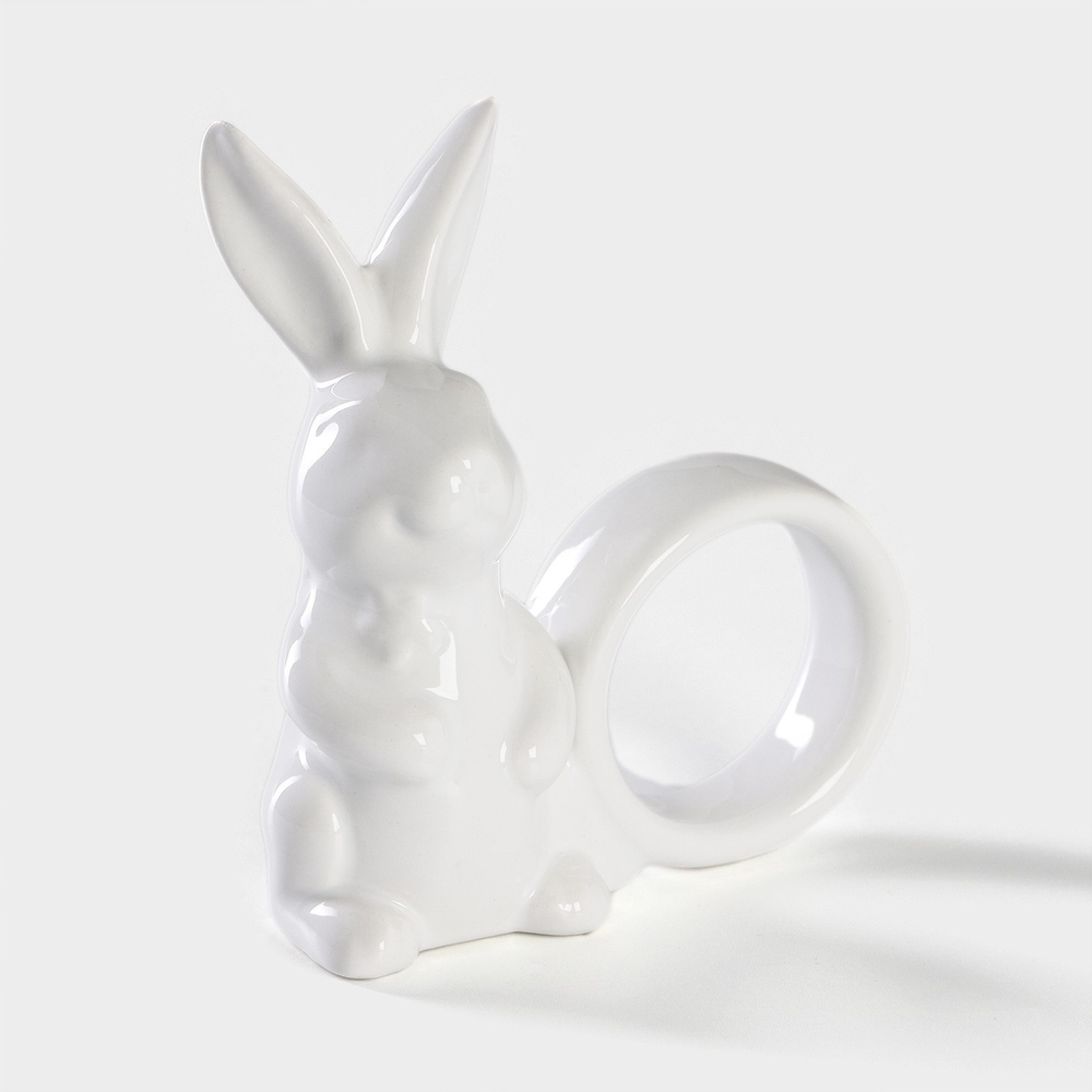 Кольцо для салфеток «Зайка», 9.1×4.3×10.5 см, доломит, белое