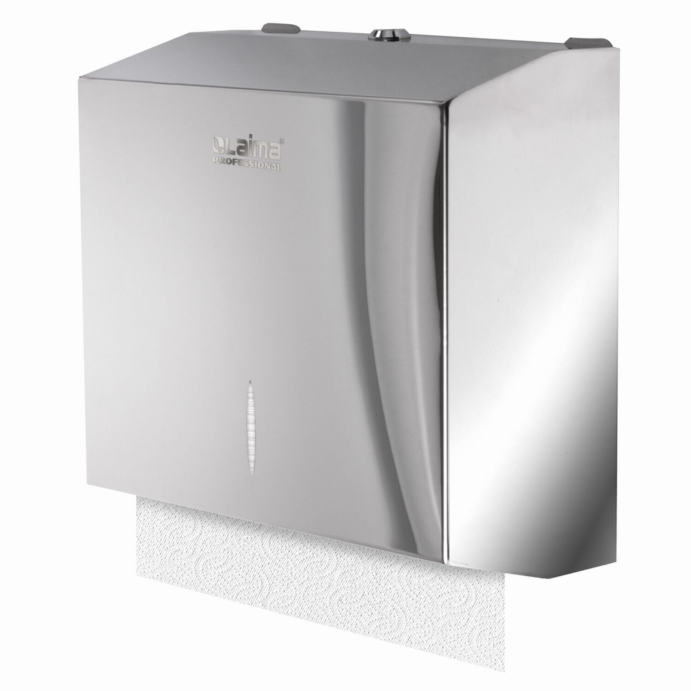 Диспенсер для полотенец LAIMA PROFESSIONAL INOX, (Система H3) V-сложения, нержавеющая сталь, зеркальный.
