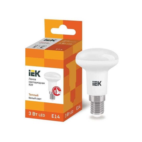Лампа светодиодная IEK E14 3W 3000K матовая LLE-R39-3-230-30-E14