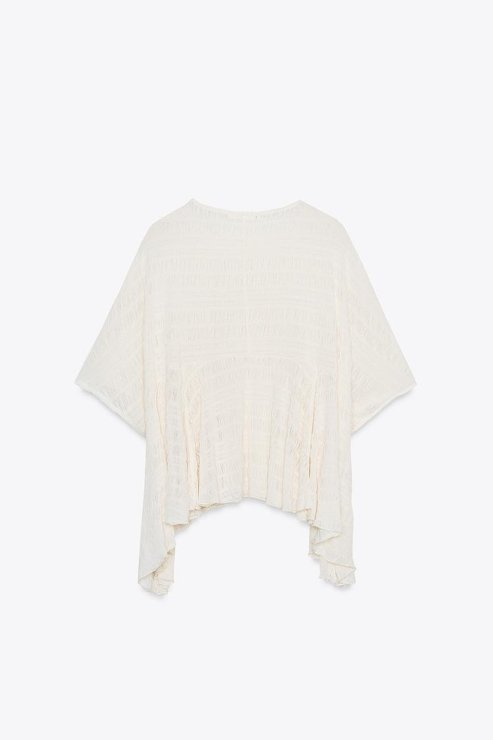 ZARA ТЕКСТУРНАЯ НАКИДКА АСИММЕТРИЧНОГО КРОЯ, ЭКРЮ