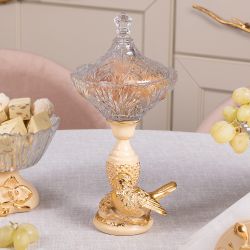 Сахарница стеклянная с крышкой Терра Сонг Айвори