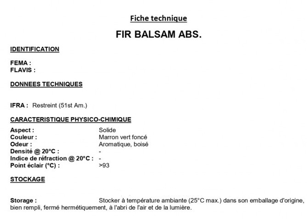 FIR BALSAM ABS reco in 50%TEC / АБСОЛЮТ ФИР БАЛЬЗАМА реконструкция CAS -