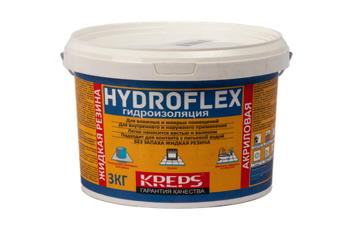 ГИДРОИЗОЛЯЦИЯ KREPS HYDROFLEX АКРИЛОВАЯ 3КГ