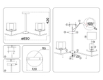 Светильник подвесной LH57002/6 SN/FR никель/белый матовый E14/6 max 40W D850*420