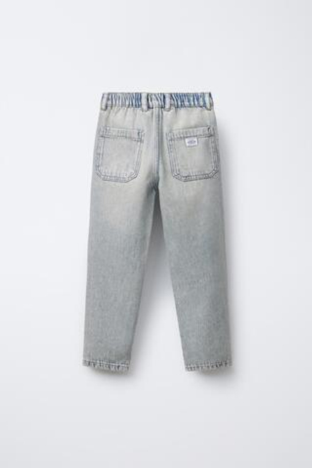 ZARA ДЖИНСЫ СВОБОДНОГО КРОЯ, ГОЛУБОЙ