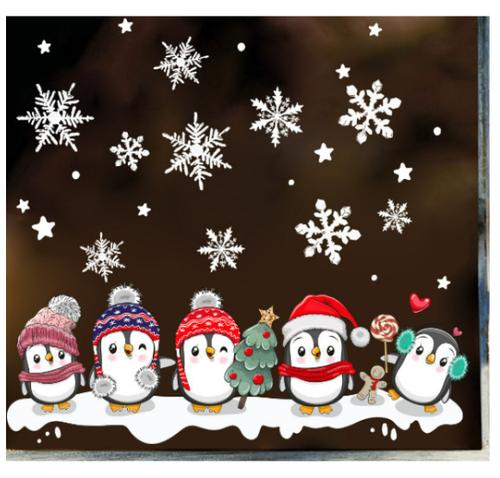Наклейка для окон многоразовая Пингвины 60*45 см (202109578)