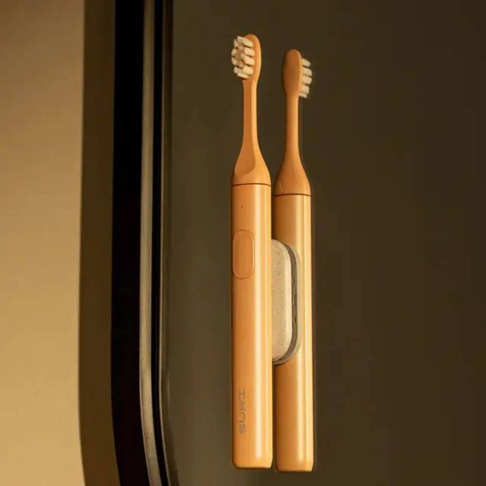 SURI Электрическая зубная щетка Electric Toothbrush with UV Light Cleaning and Charging Case and Mirror Mount, Sunset Bloom