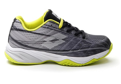 Детские теннисные кроссовки Lotto Mirage 300 All Round Junior - all black/all white/acacia green