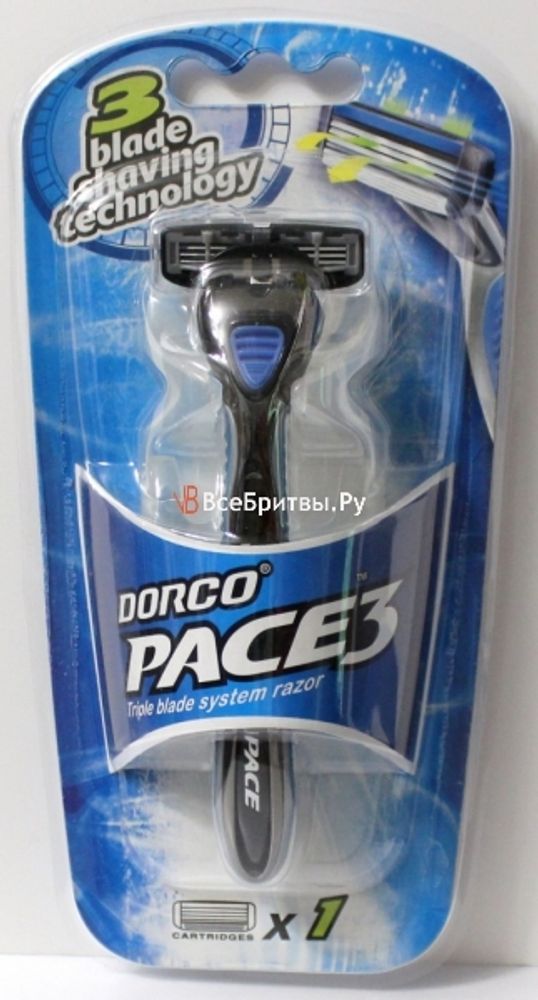 Dorco станок мужской PACE-3 +1 кассета