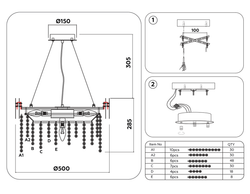 Ambrella Подвесная хрустальная люстра Traditional TR5244