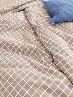 Постельное белье поплин Сказка "Анна" евро Наволочка 70х70 см 2 шт Простынь на резинке 180x200 см Пододеяльник 200x215 см