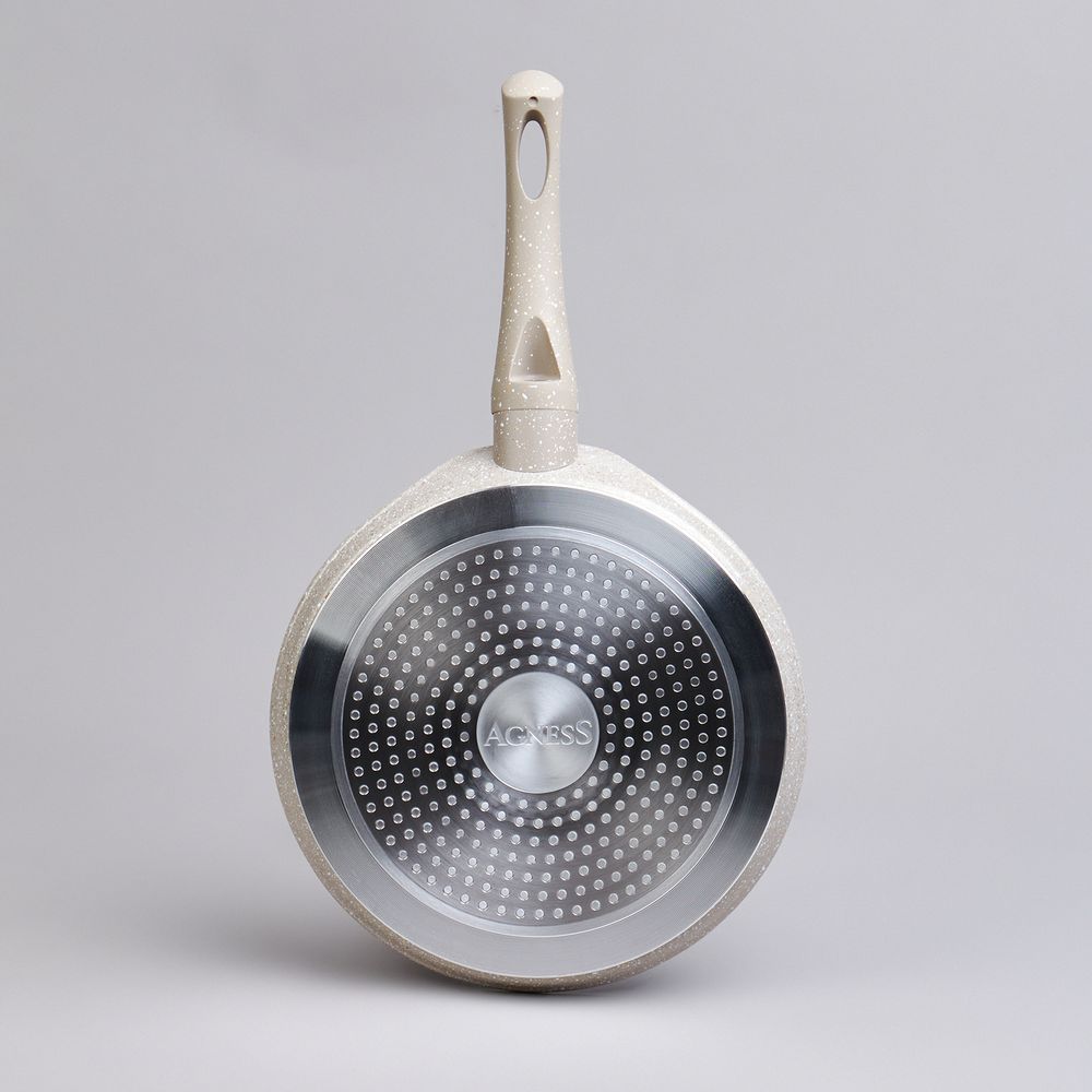 СКОВОРОДА БЛИННАЯ AGNESS С АНТИПРИГАРНЫМ ПОКРЫТИЕМ "LATTE", 22Х2СМ, ИНДУКЦИОННОЕ ДНО