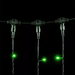 Светодиодный занавес 2*1 м., 200 зеленых LED ламп, черный провод ПВХ, LTC (PCL202-11-2G)