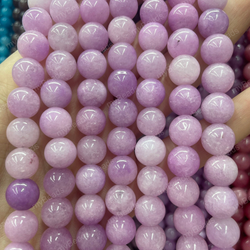 Кварц сиреневый 10 мм, бусины - шарики (нить 38 см)