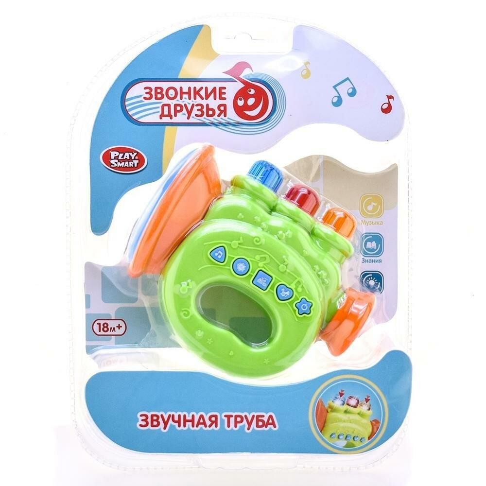 Развивающая игрушка на батарейках Звучная Труба, коробка 7694