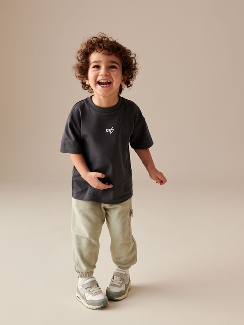 Футболка и брюки карго в комплекте для мальяика Next 586-239, Темно-серый, Хаки