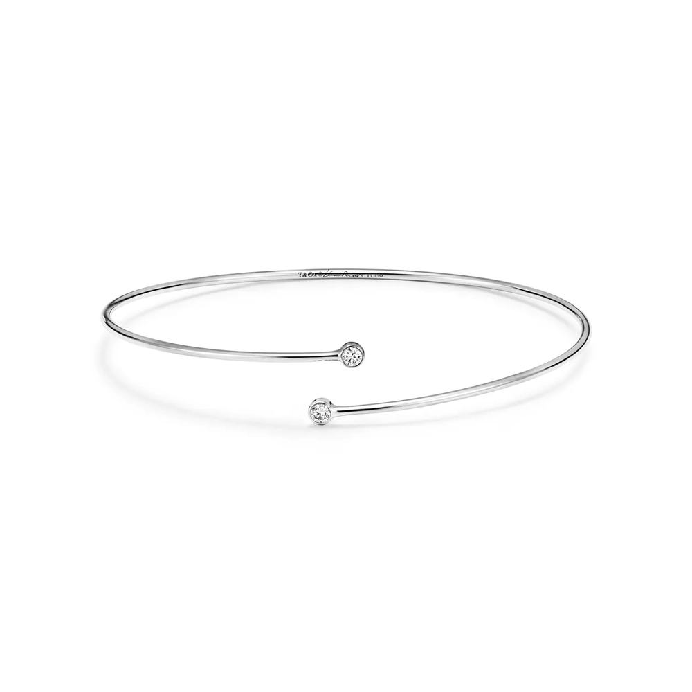Браслет из платины с бриллиантами, Tiffany 💠 Diamond Hoop - В наличии