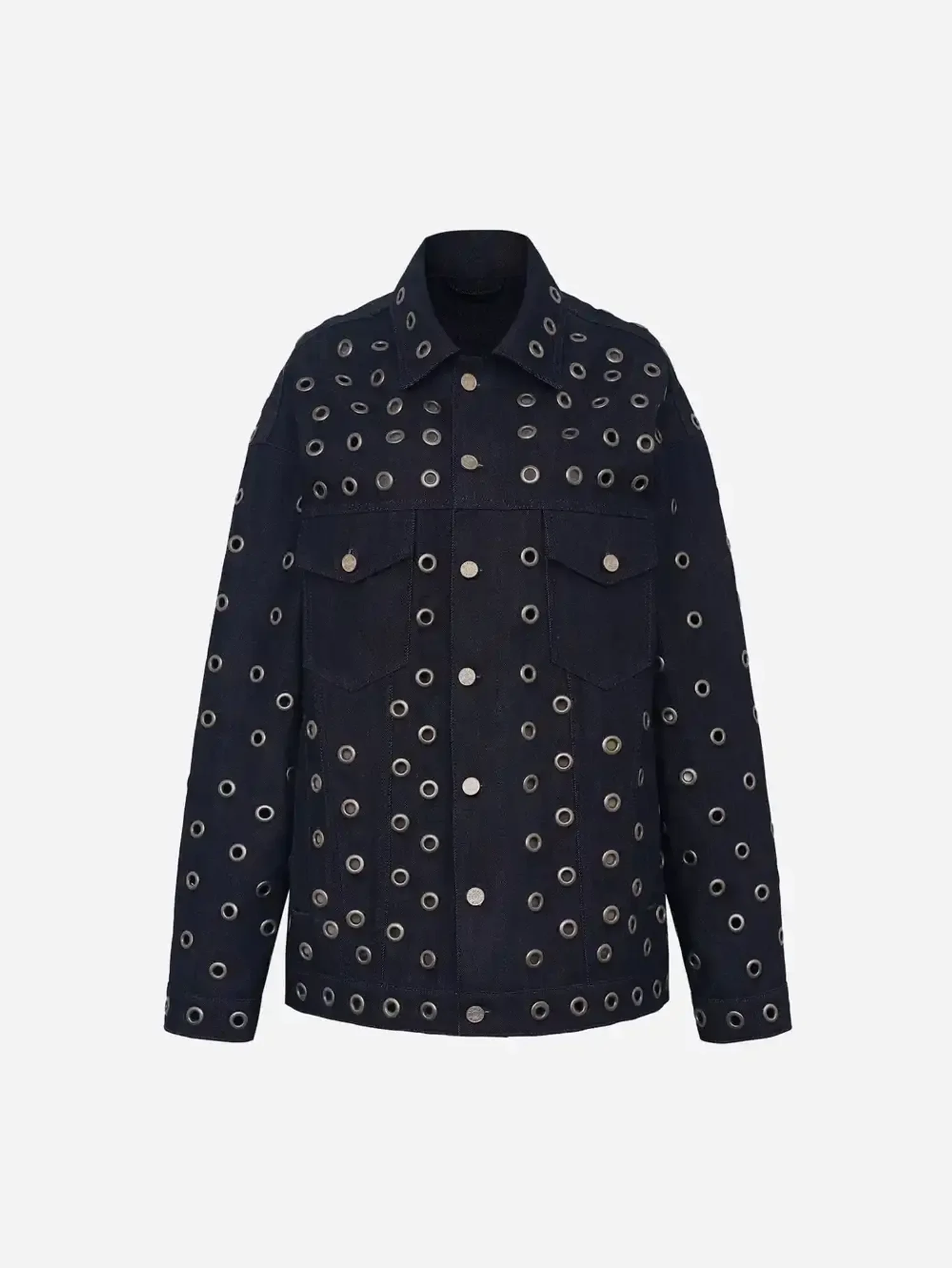 Куртка из денима Raw с люверсами