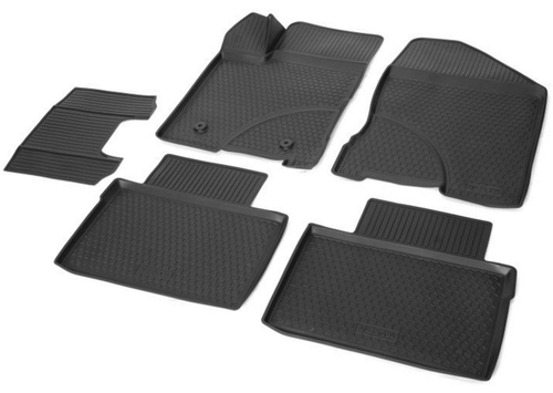 Коврики в салон автомобиля Rival для Lada Vesta седан, универсал 2015-н.в./Vesta CNG седан 2017-н.в./Vesta Cross седан, универсал 2017-н.в., полиуретан, с крепежом, 5 частей, 16006001