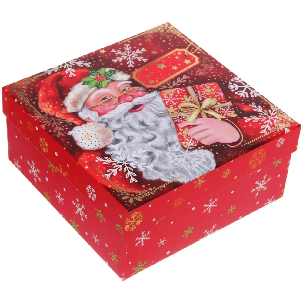 Коробка подарочная «Веселый Дедушка» 20*20*9,5 см