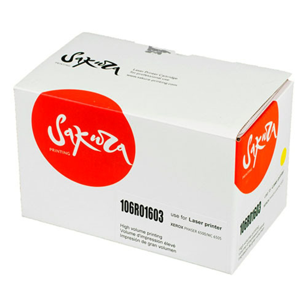Картридж Sakura, аналог XEROX 106R01603 для Phaser 6500/WorkCentre 6505, желтый, (2.5K)