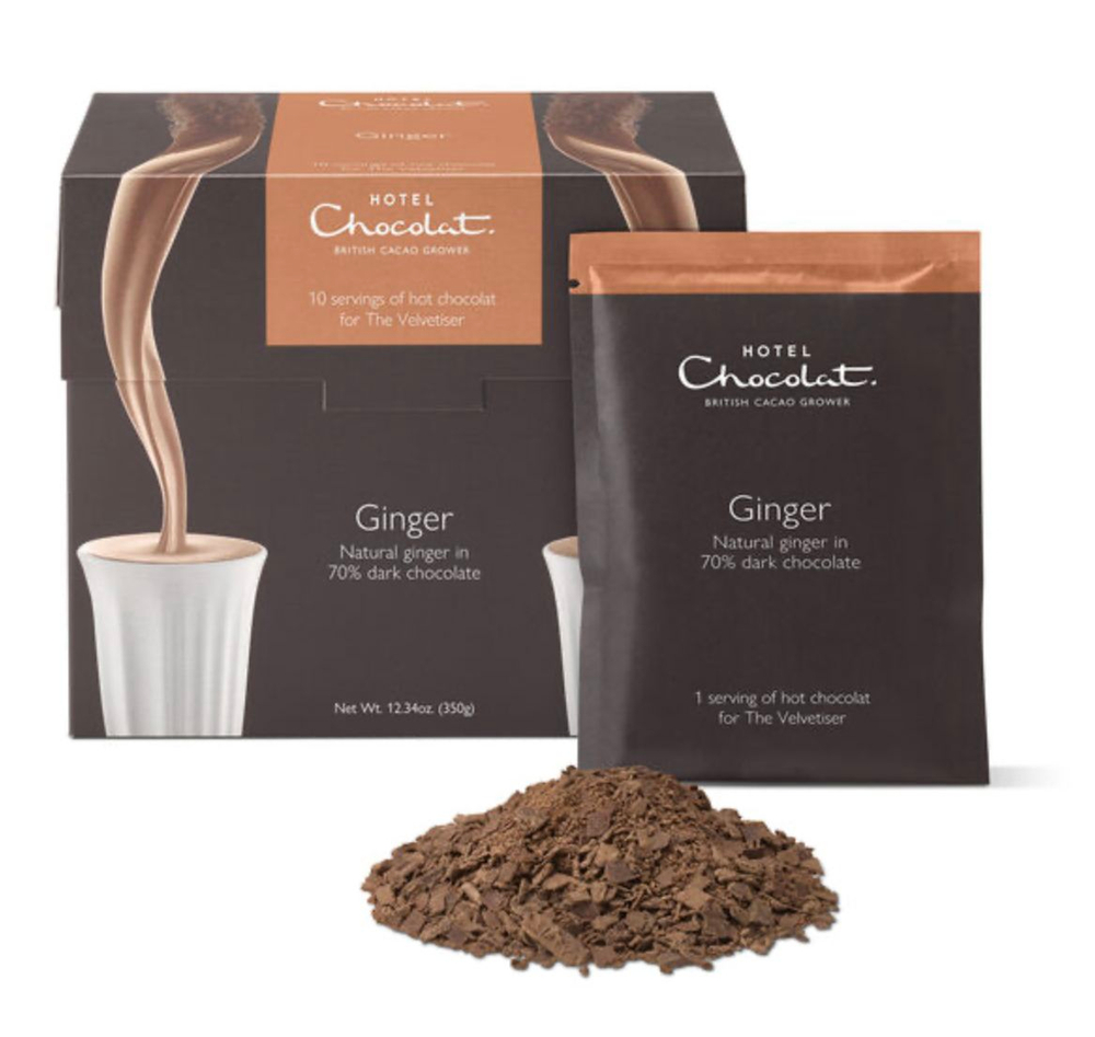 Hotel Chocolat темный горячий шоколад с имберем (10 саше-пакетиков)