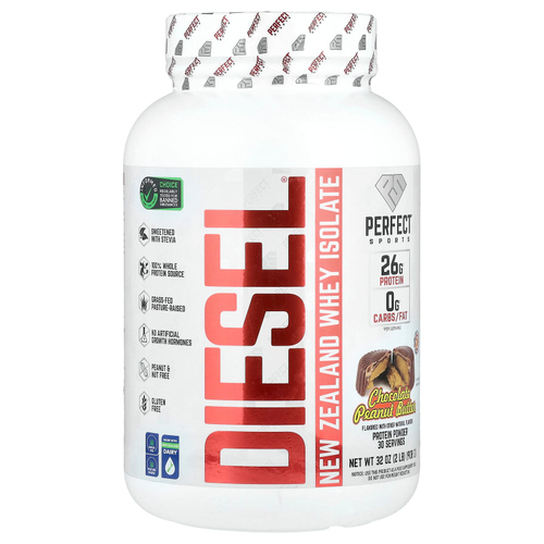PERFECT Sports, Diesel®, новозеландский сывороточный изолят, шоколад и арахисовая паста, 908 г (2 фунта)