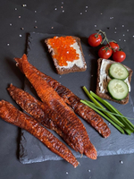 икра форели вяленая, подкопченая, слабосоленая - истык форели- 100 грамм