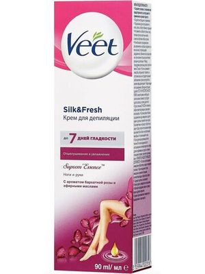 Крем для депиляции Veet с ароматом бархатной розы и эфирными маслами 90 мл