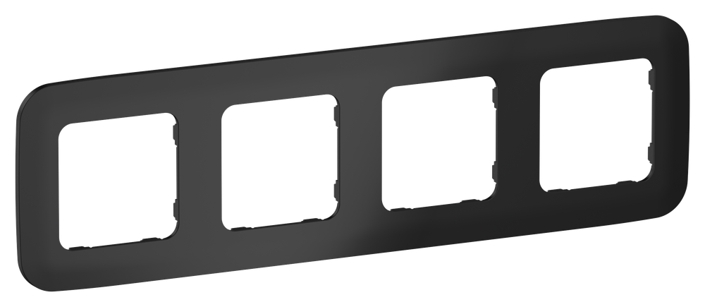 FLITE Рамка 4-местная РУ-4-А-ФлЧ черный IEK