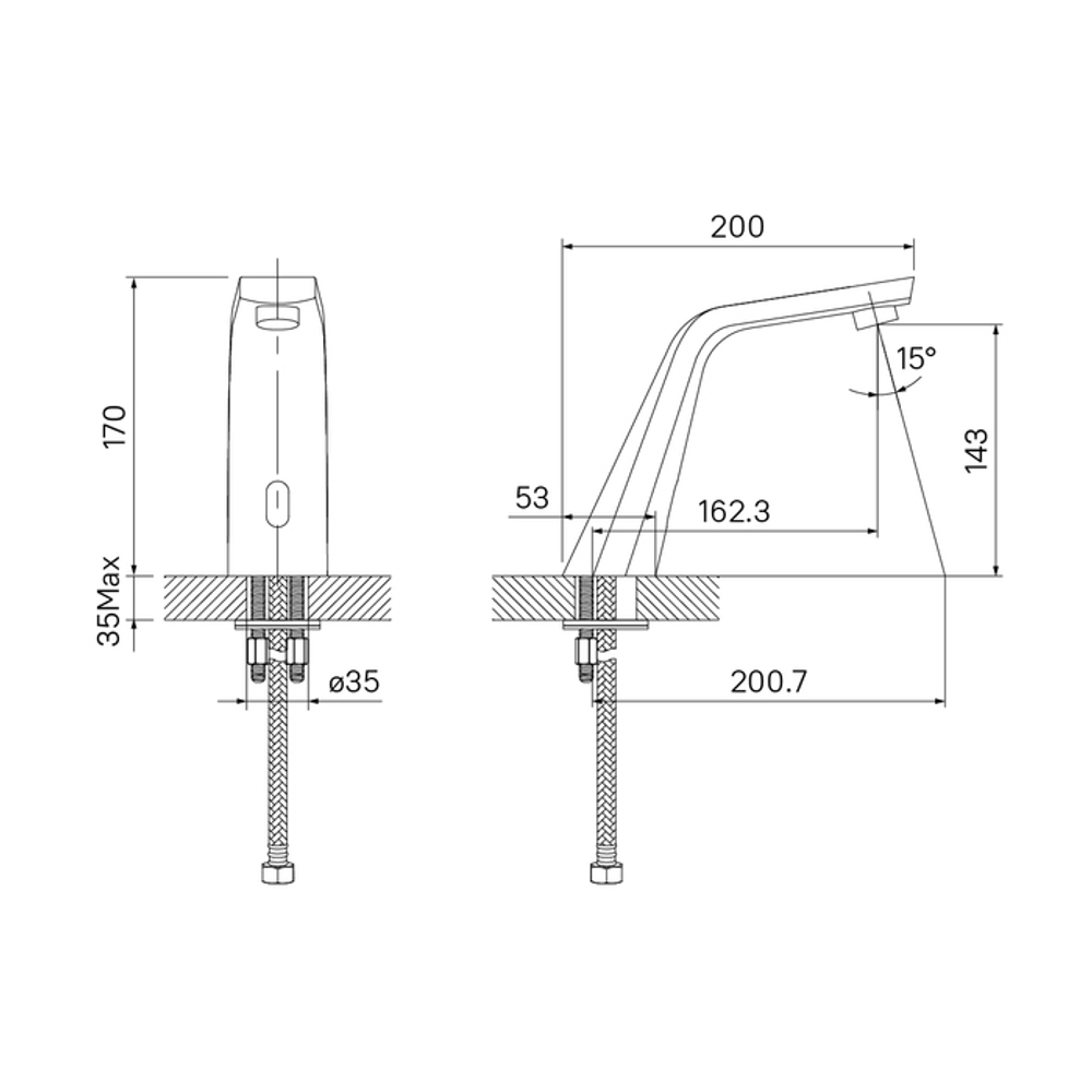 Смеситель для умывальника сенсорный IDDIS витринный образец